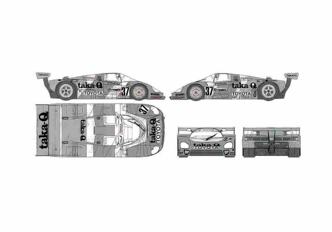 Blueprint Toyota 88C taka Q Coupe 1988 A4 Photo Print