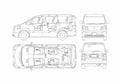 Blueprint Toyota Alphard G Minivan 2005 A4 Photo Print