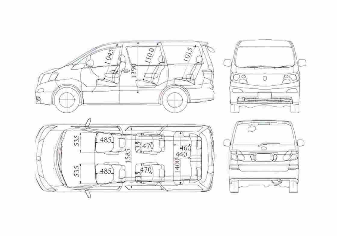 Blueprint Toyota Alphard G Minivan 2005 A4 Photo Print
