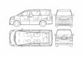 Blueprint Toyota Alphard Minivan 2005 A4 Photo Print