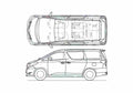 Blueprint Toyota Alphard Minivan 2008 A4 Photo Print