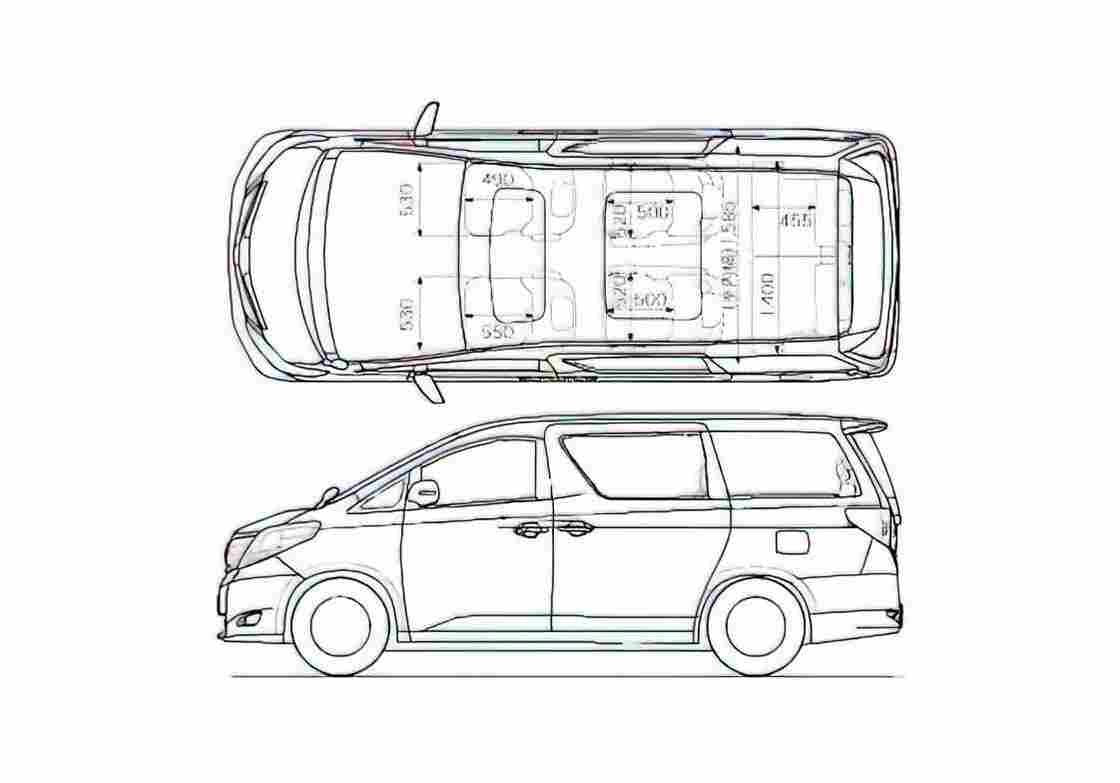 Blueprint Toyota Alphard Minivan 2008 A4 Photo Print