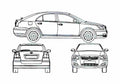 Blueprint Toyota Avensis II 5 door Hatchback 2007 A4 Photo Print
