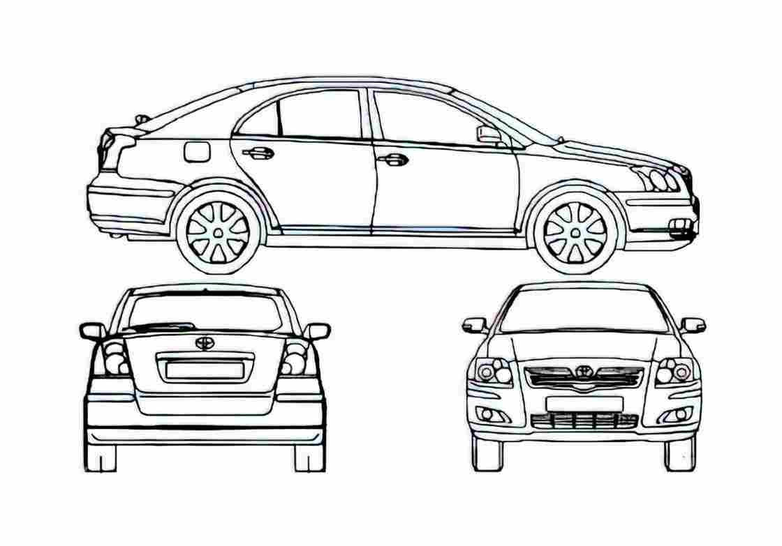 Blueprint Toyota Avensis II 5 door Hatchback 2007 A4 Photo Print