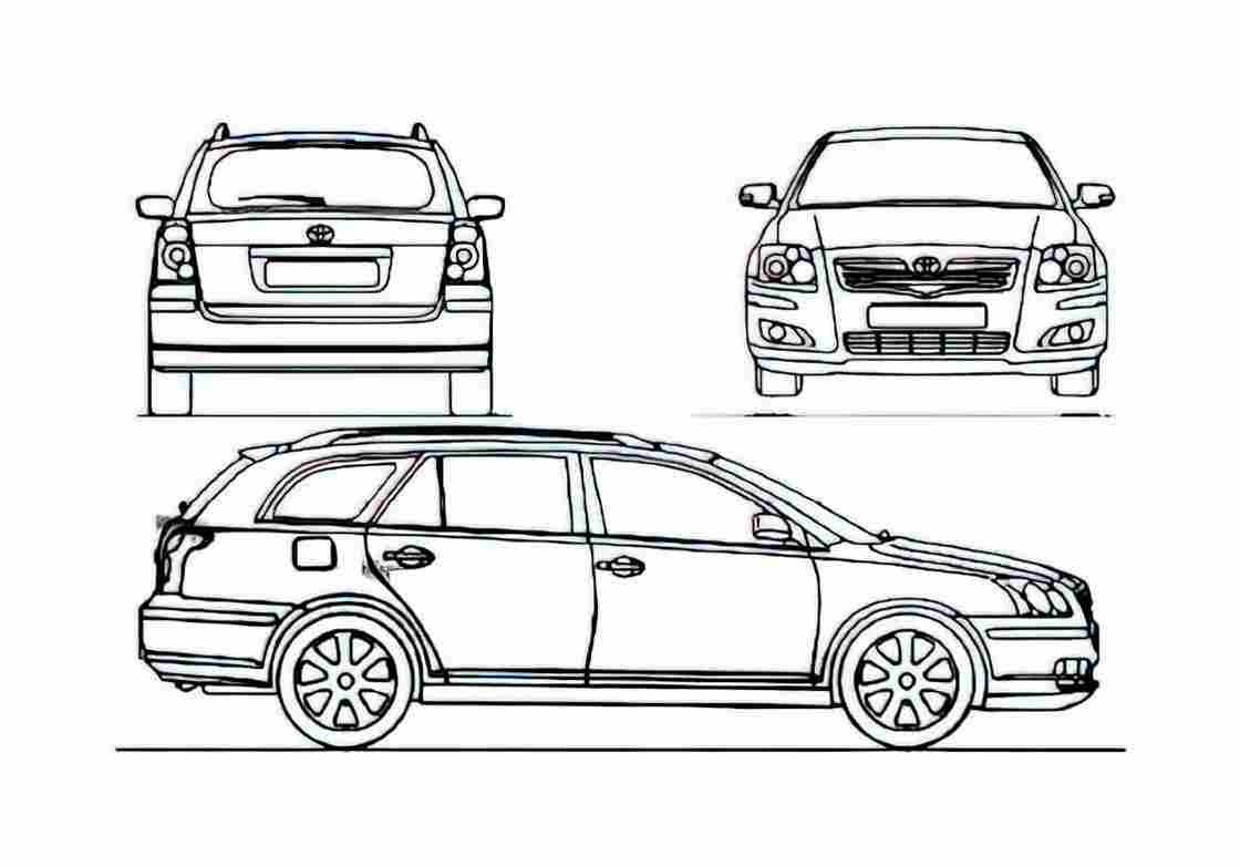 Blueprint Toyota Avensis II Estate Wagon 2007 A4 Photo Print