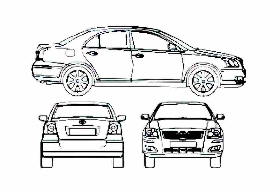 Blueprint Toyota Avensis II Sedan 2006 A4 Photo Print