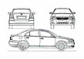 Blueprint Toyota Avensis II Sedan 2007 A4 Photo Print