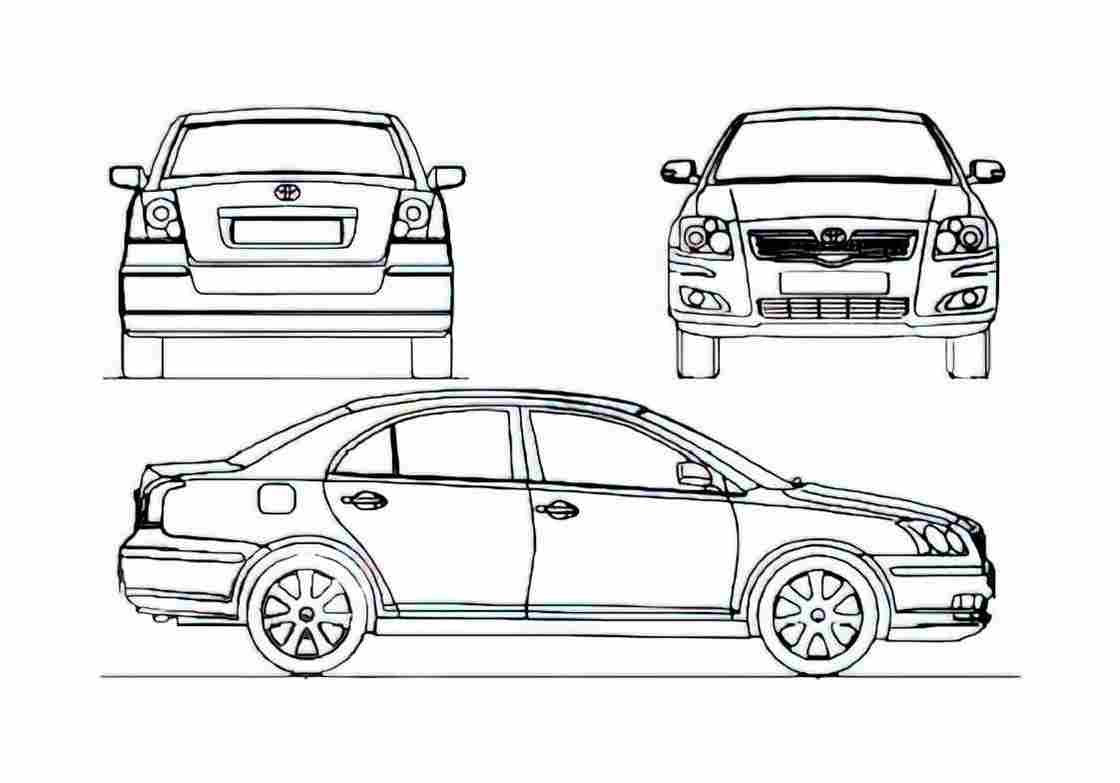 Blueprint Toyota Avensis II Sedan 2007 A4 Photo Print