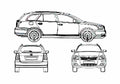 Blueprint Toyota Avensis II Wagon 2006 A4 Photo Print