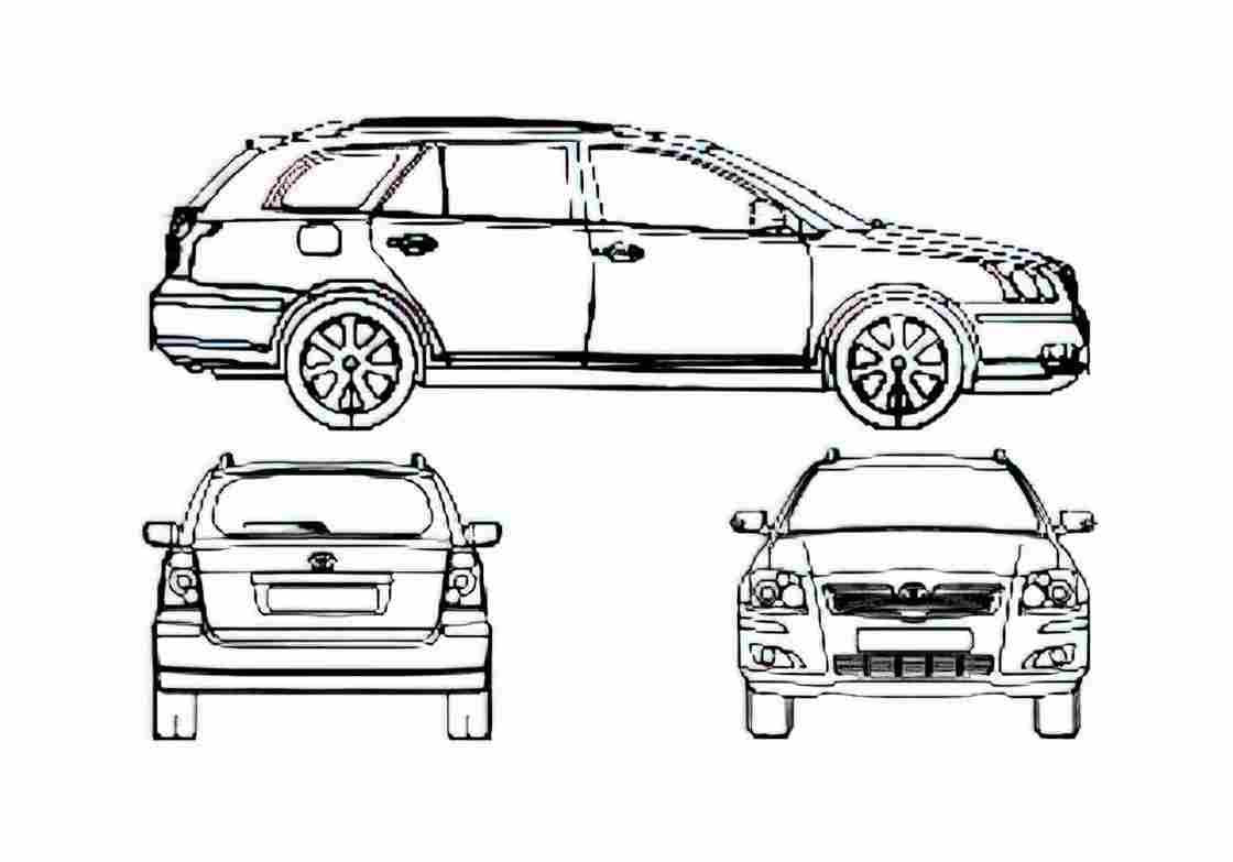 Blueprint Toyota Avensis II Wagon 2006 A4 Photo Print