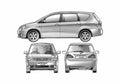 Blueprint Toyota Avensis Verso Minivan 2003 A4 Photo Print