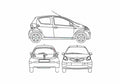Blueprint Toyota Aygo 5 door Hatchback 2006 A4 Photo Print