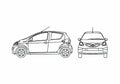 Blueprint Toyota Aygo 5 door Hatchback 2007 A4 Photo Print