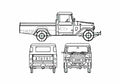 Blueprint Toyota Bandeirante Pick up 1999 A4 Photo Print