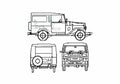 Blueprint Toyota Bandeirante SUV 1999 A4 Photo Print