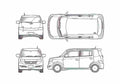Blueprint Toyota Bb II ZQ Ver Z Microvan 2007 A4 Photo Print