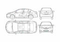 Blueprint Toyota Belta Sedan 2006 A4 Photo Print