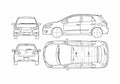 Blueprint Toyota Blade 5 door Hatchback 2006 A4 Photo Print