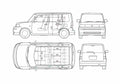 Blueprint Toyota Blitz BB Hatchback 2005 A4 Photo Print