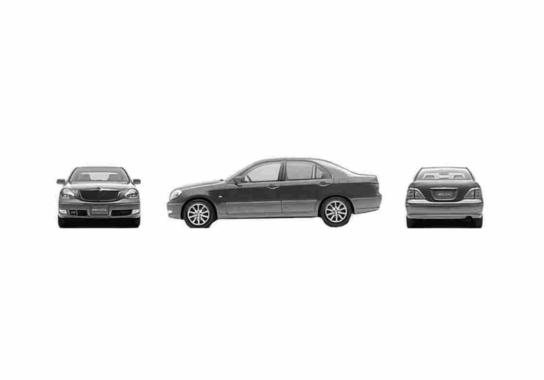 Blueprint Toyota Brevis Sedan 2006 A4 Photo Print