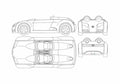 Blueprint Toyota CSS Targa 2003 A4 Photo Print