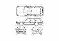 Blueprint Toyota Camry II V20 Wagon 1987 A4 Photo Print