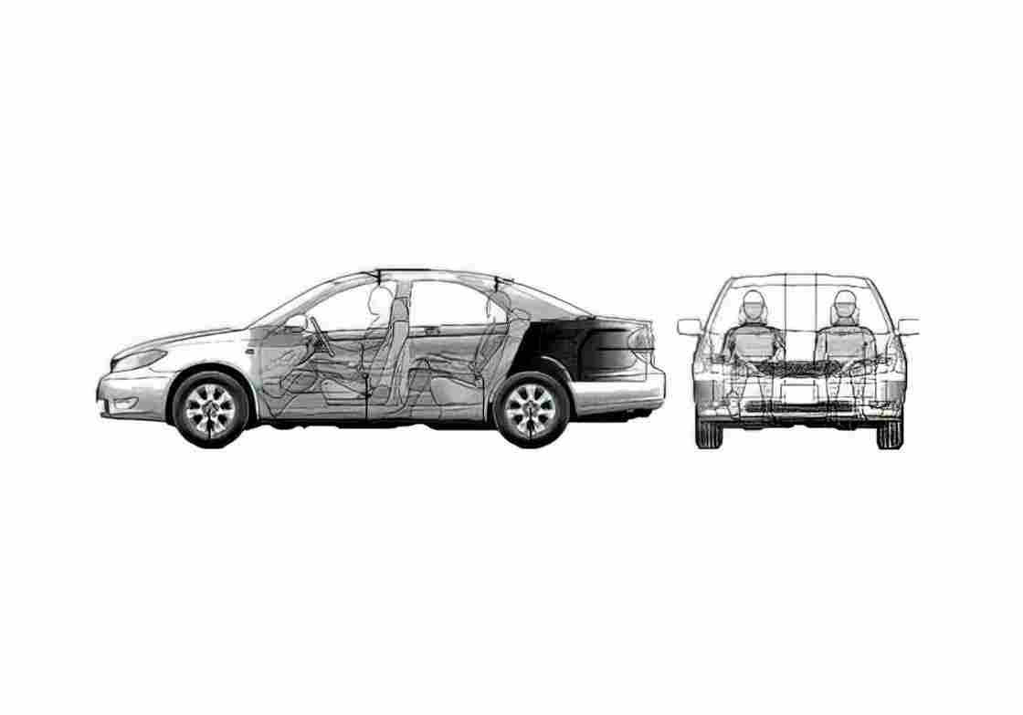 Blueprint Toyota Camry Sedan 2004 A4 Photo Print