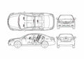 Blueprint Toyota Camry Sedan 2006 A4 Photo Print
