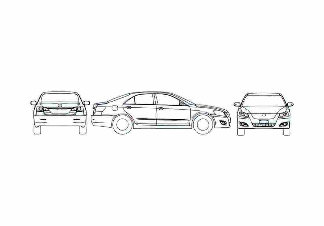 Blueprint Toyota Camry VII XV40 2.0 G Malaysia Sedan 2007 A4 Photo Print