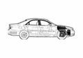Blueprint Toyota Camry XLE Sedan 2003 A4 Photo Print