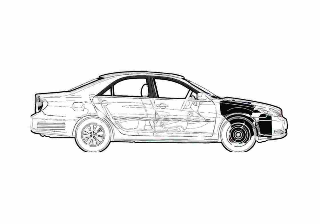 Blueprint Toyota Camry XLE Sedan 2003 A4 Photo Print