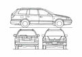 Blueprint Toyota Carina E Estate Wagon 1997 A4 Photo Print