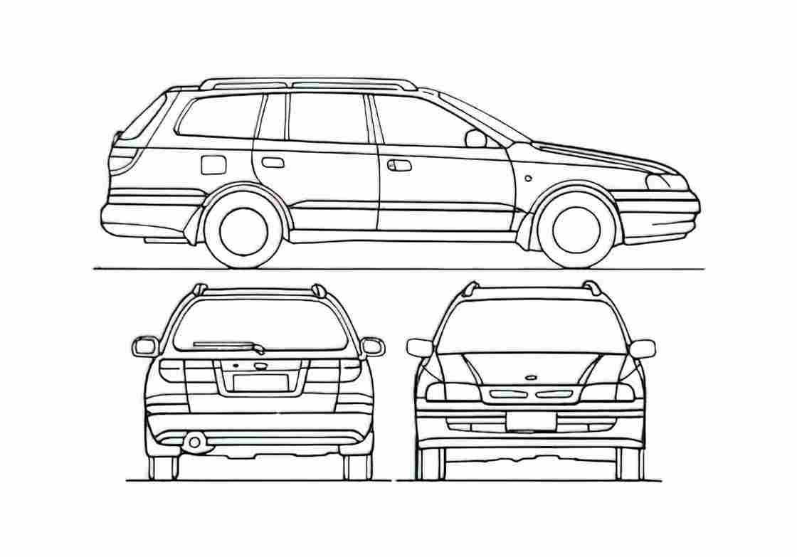 Blueprint Toyota Carina E Estate Wagon 1997 A4 Photo Print