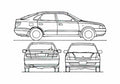 Blueprint Toyota Carina E Hatchback 1997 A4 Photo Print