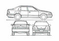 Blueprint Toyota Carina E Sedan 1997 A4 Photo Print
