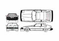 Blueprint Toyota Celica III A60 28GT Coupe 1982 A4 Photo Print