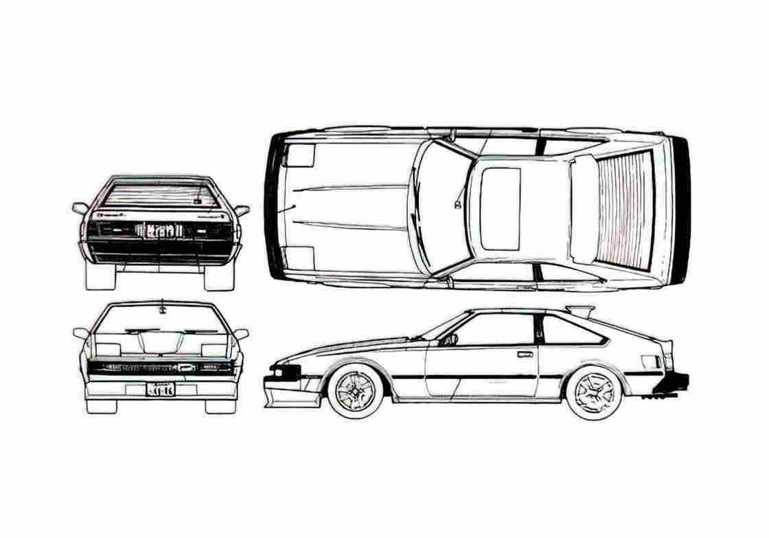 Blueprint Toyota Celica III A60 28GT Coupe 1982 A4 Photo Print