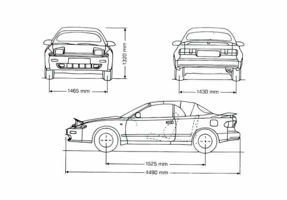 Blueprint Toyota Celica V T180 Cabriolet 1990 A4 Photo Print