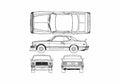 Blueprint Toyota Chaser Coupe 1980 A4 Photo Print