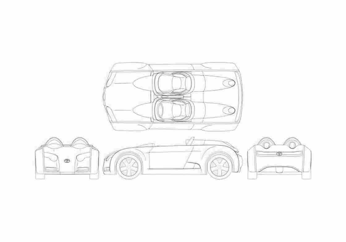 Blueprint Toyota Concept Roadster 2003 A4 Photo Print