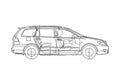 Blueprint Toyota Corola Fielder Wagon 2006 A4 Photo Print