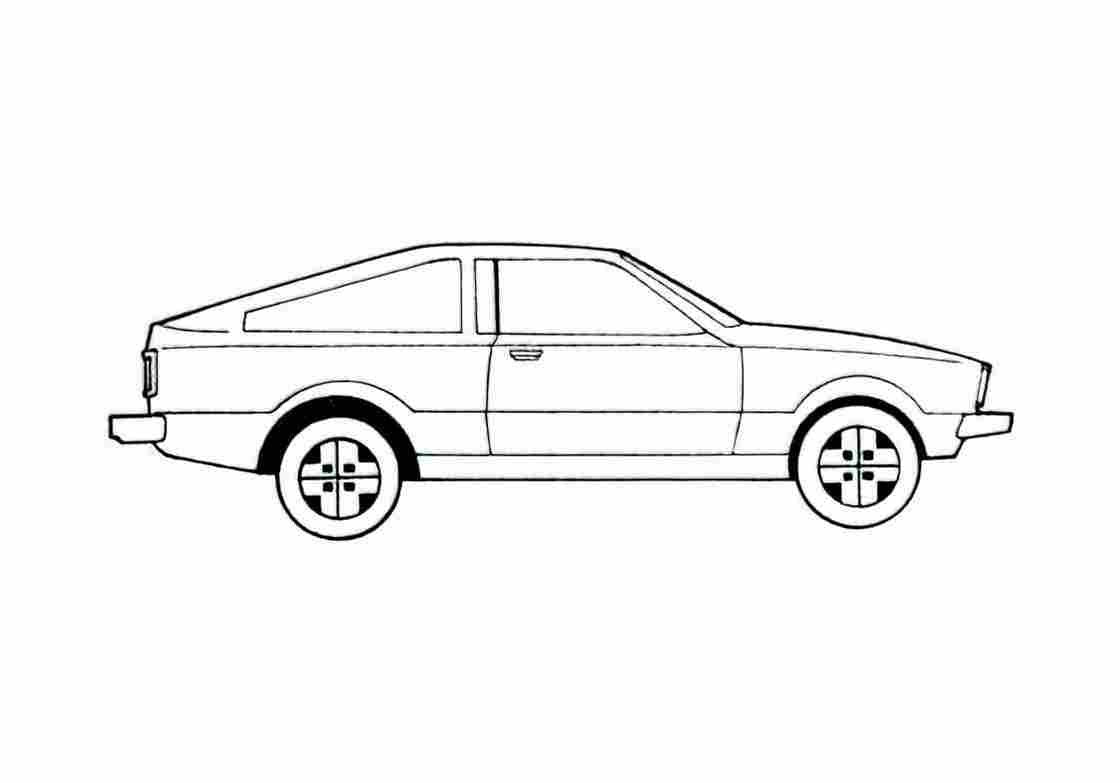 Blueprint Toyota Corolla Hatchback 1981 A4 Photo Print