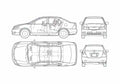 Blueprint Toyota Corolla Hatchback 2005 A4 Photo Print