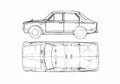 Blueprint Toyota Corolla I E10 Sedan 1968 A4 Photo Print