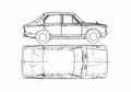 Blueprint Toyota Corolla I E10 Sedan 1969 A4 Photo Print