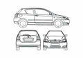Blueprint Toyota Corolla IX E120 Alex 3 door Hatchback 2006 A4 Photo Print