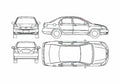 Blueprint Toyota Corolla IX E120 EX Sedan 2007 A4 Photo Print