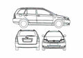 Blueprint Toyota Corolla IX E120 Fielder Wagon 2006 A4 Photo Print