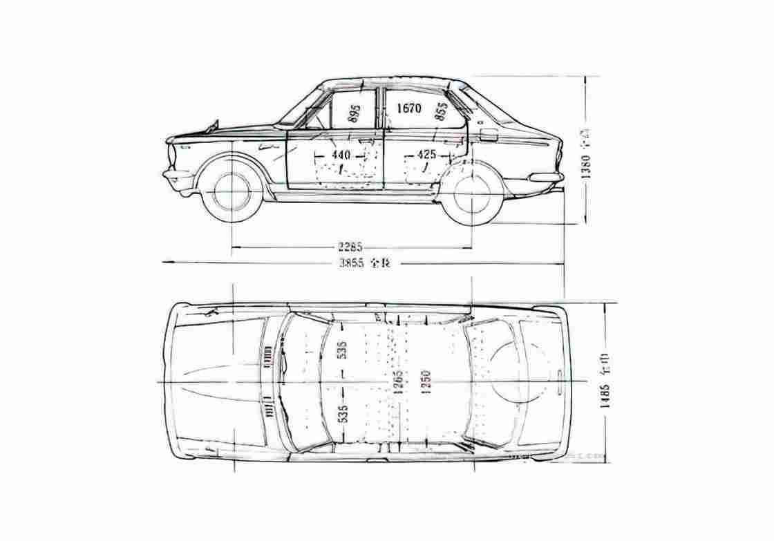 Blueprint Toyota Corolla KE10 Sedan 1966 A4 Photo Print