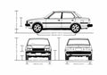 Blueprint Toyota Corolla KE70 Sedan 1979 A4 Photo Print